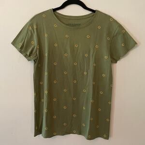 Life Is Good Green Sunflower Crusher-Lite Tee T-Shirt Allover Women's size Small